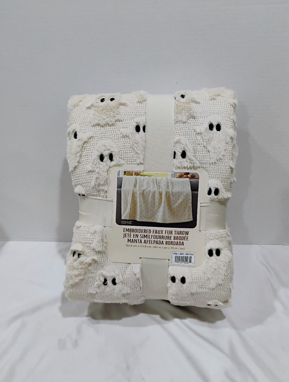 Costco Ghost Halloween Embroidered Faux Fur Throw Blanket - Viral Tik Tok